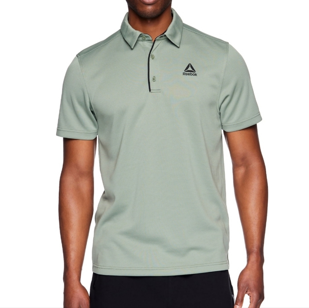 Reebok Polo Shirt Mens Size Small Green Short Sleeve Golf Shirt